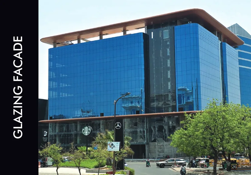 Structural glazing curtain wall tower